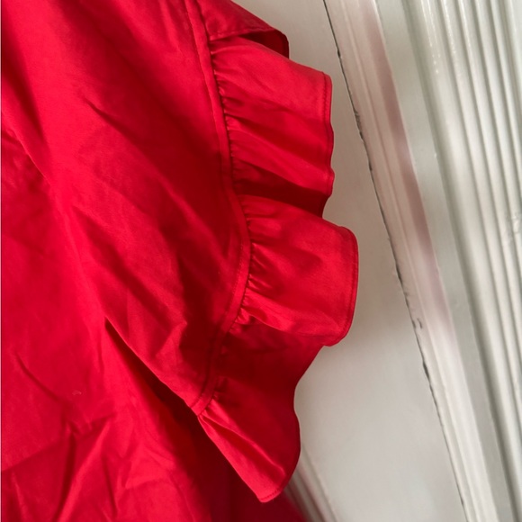 Red Ruffle Sleeve top - Picture 3 of 4